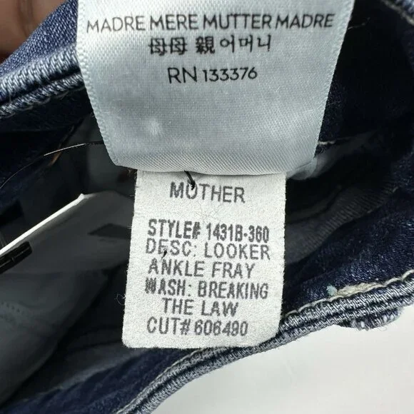 Mother Women's The Looker Ankle Chew Breaking The Law Designer Jeans‎ W30-31/L27